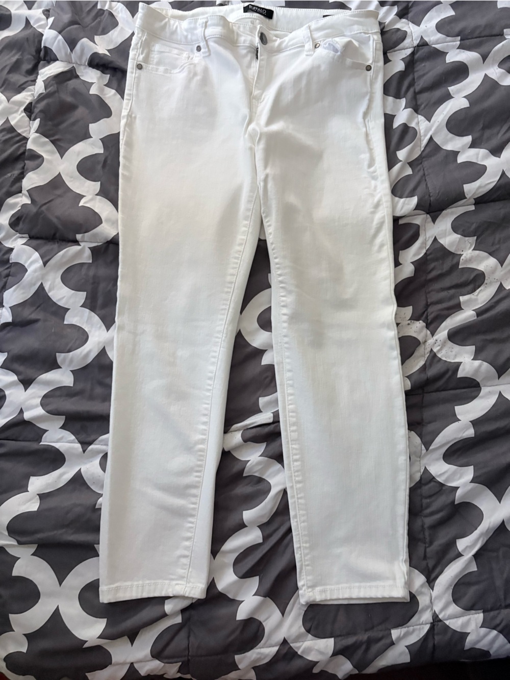 Buffalo David Bitton White Straight Jeans